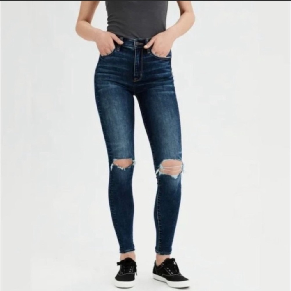American Eagle Next Level Airflex Factory Ripped Jeans Size 28 x 28